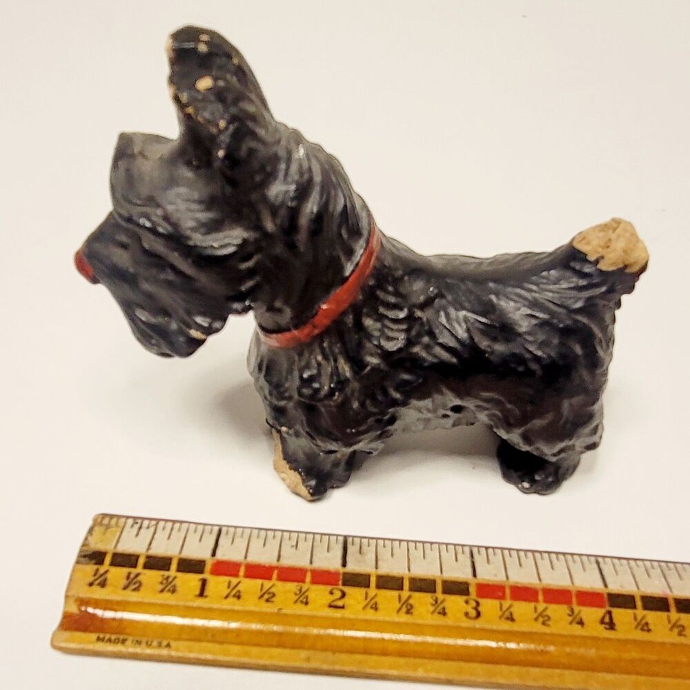 VINTAGE Scottie Dog LOT 10 Piece - Scottish Terrier - Celluloid Wood Syroco - Picture 13 of 15